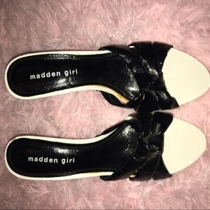 Black and white heels